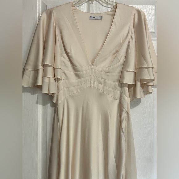 ASOS Cream Ruffle Maxi Dress - Picture 2 of 5